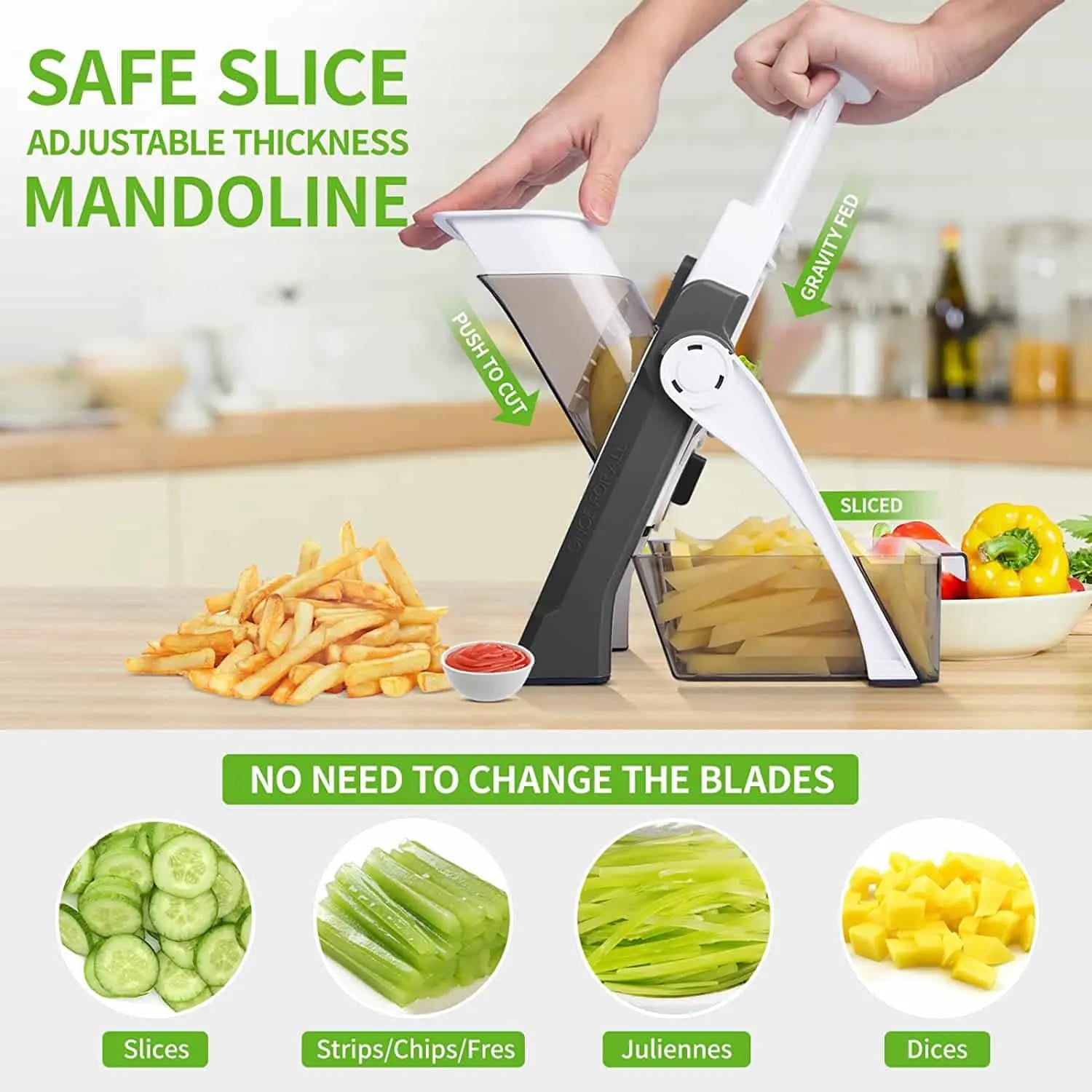 Mandoline Vegetable Cutter Chopper Adjustable Multi-function Vertical Vegetable Cutter sadadro