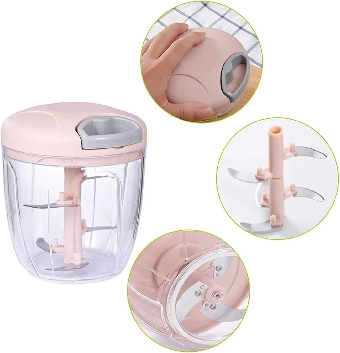 Manual Garlic Chopper Hand-Powered Food Chopper Mini Pull String Design Food Processor, Mincer,Garlic Press Mincer Pepper Chili Nuts Meat Grinder sadadro