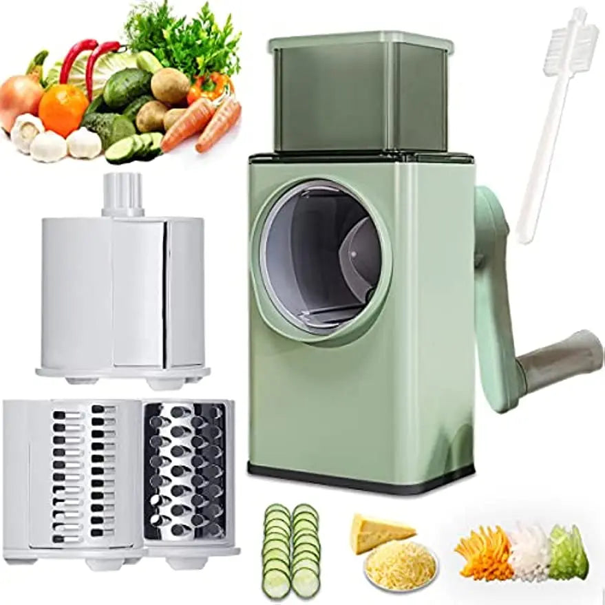 Multifunctional Rotary Vegetable Cutter 3 In 1 Manual Vegetable Slicer Rotary Cheese Grater Shredder Potato Chopper Carrot Cutter Peeler Maker sadadro