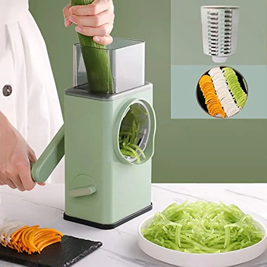 Multifunctional Rotary Vegetable Cutter 3 In 1 Manual Vegetable Slicer Rotary Cheese Grater Shredder Potato Chopper Carrot Cutter Peeler Maker sadadro