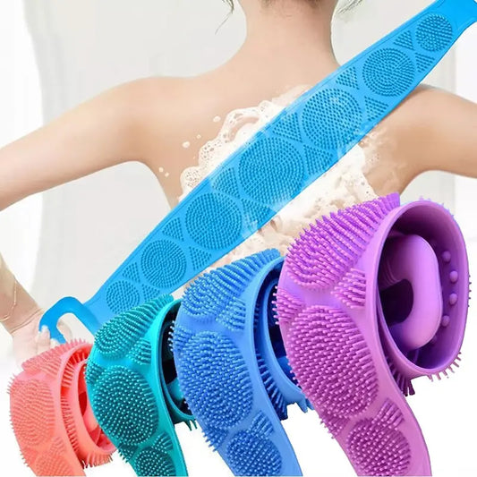 Silicone Body Scrubber Back Massage Exfoliating Sponge Bathroom Bath Brush sadadro