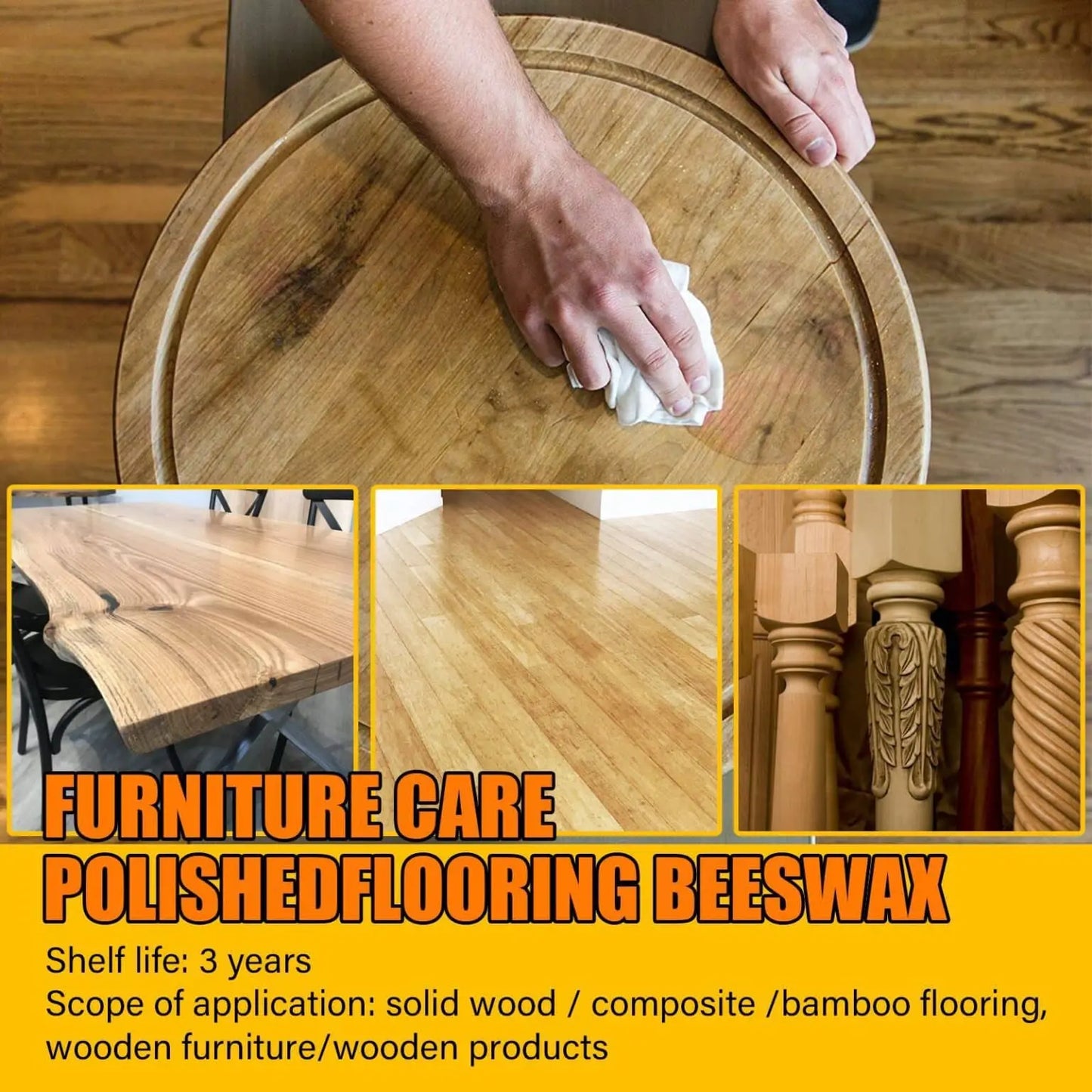 Wood Care Wax Solid Wood Furniture Polishing Seasoning Beeswax Polisher Waterproof sadadro