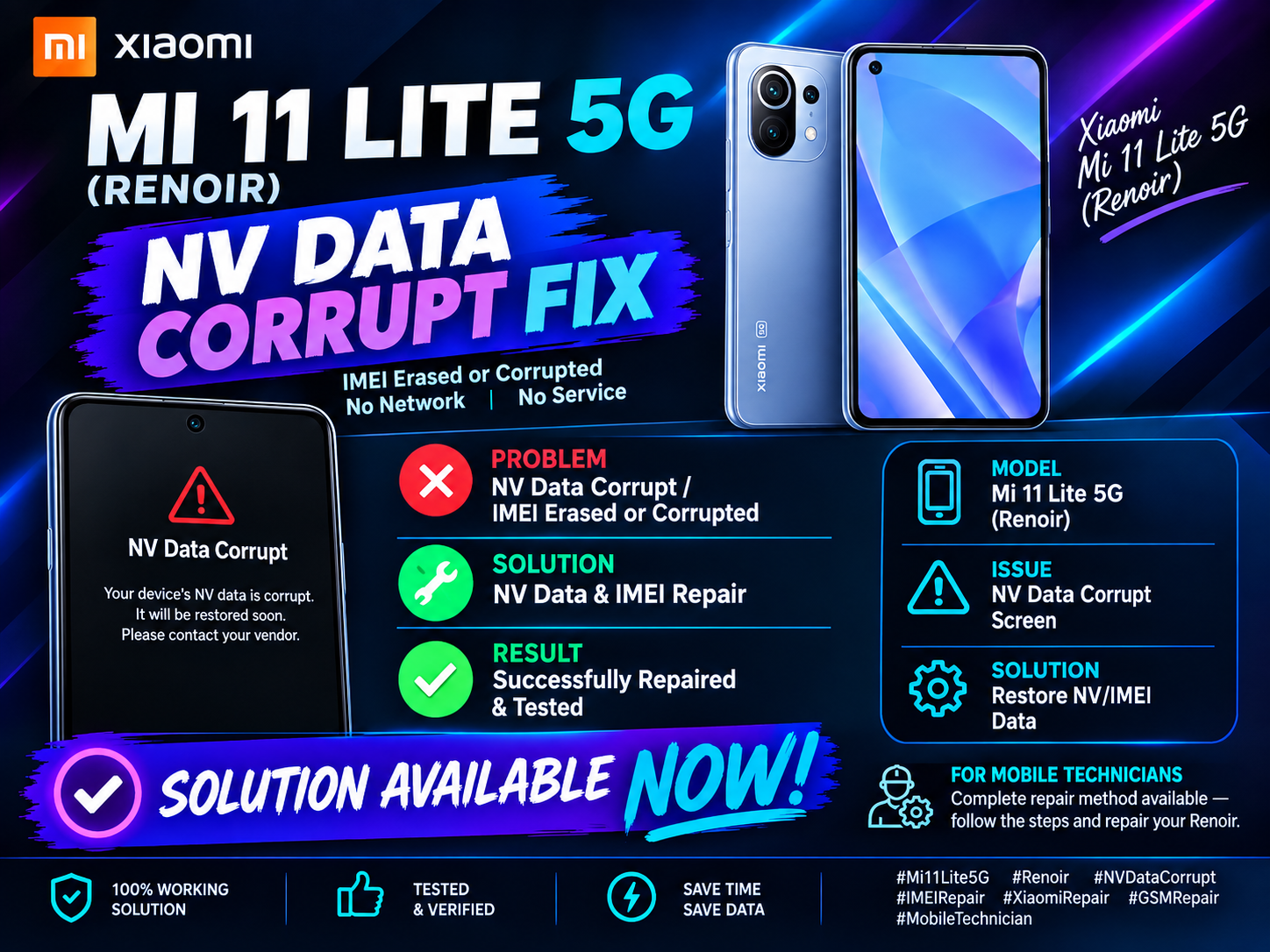 MI 11 lite 5g Renoir NV DATA Corrupt  FIX Hardware method