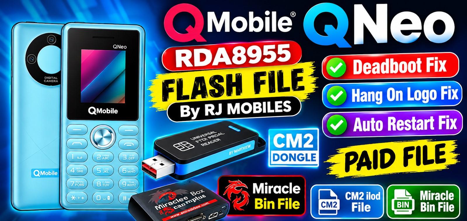 QMobile QNeo RDA8955 Official Flash File | Dead Boot Fix & Hang on Logo