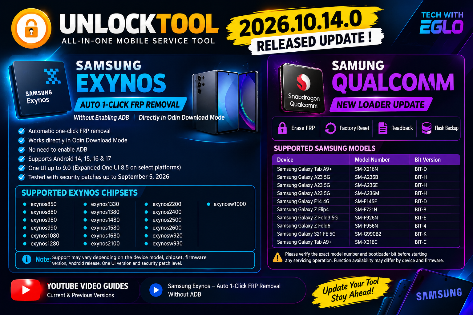 UnlockTool 2026.10.14.0 Update Released – Samsung Exynos FRP